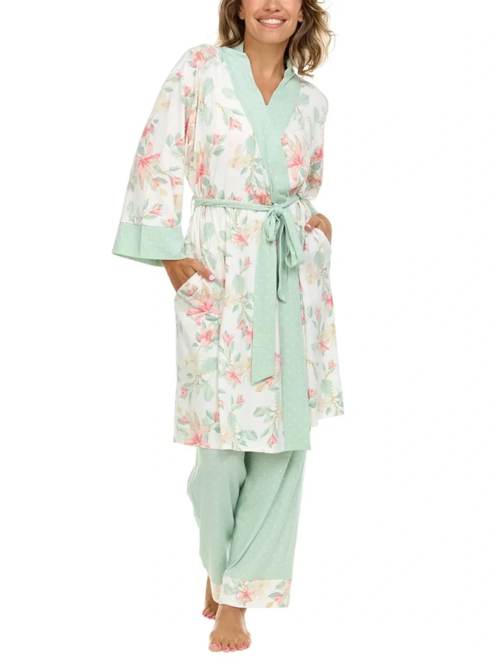 Flora Nikrooz Floral Robe Pajama Set - Picture 1 of 9
